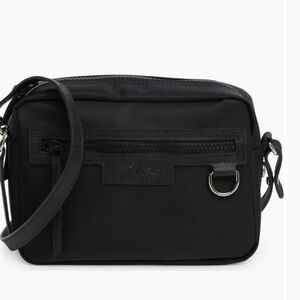 Longchamp Black Crossbody Bag with Front Zip and D-Ring Detail